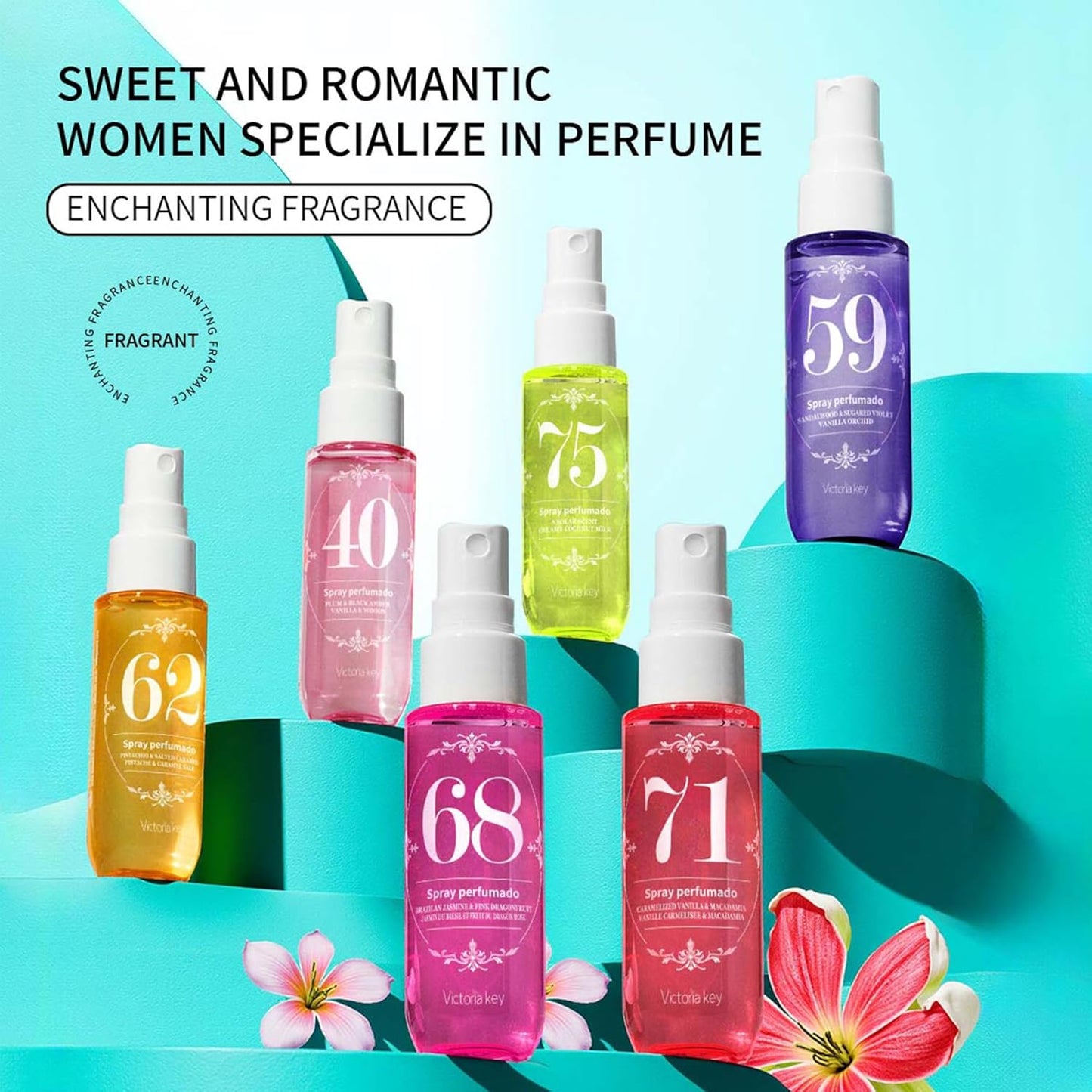 Body Spray for Women, Hair & Body Fragrance Mist, Long Lasting Perfume Spray, Travel Size Womens Fragrance Body Spray, Various Scents (40)