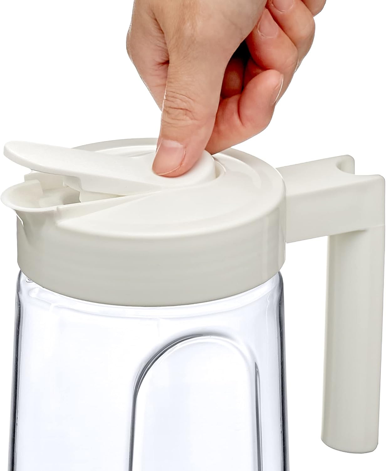 Amazing Abby - Slim Mini - Tritan Pitcher (48 oz), Unbreakable Plastic Water Pitcher with Lid, BPA-Free, Heat-Resistant, Dishwasher-Safe, Great for Iced and Hot Drinks, Indoors and Outdoors, Blue