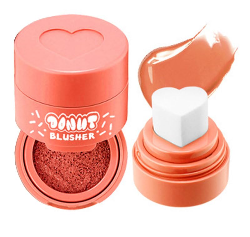 Liquid Blush with Heart Shaped Applicator, Natural Long Lasting, Light and Airy Makeup for Women (2), Pink