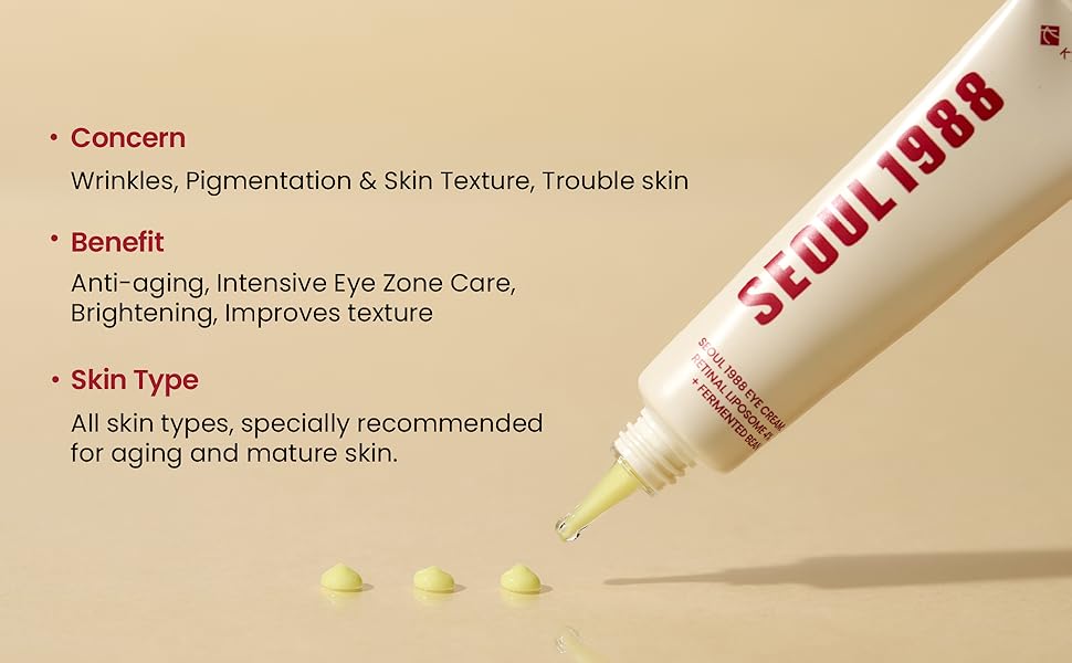 KSECRET SEOUL 1988 Eye Cream : Retinal Liposome 4% + Fermented Bean, 30ml/1.01 fl.oz.