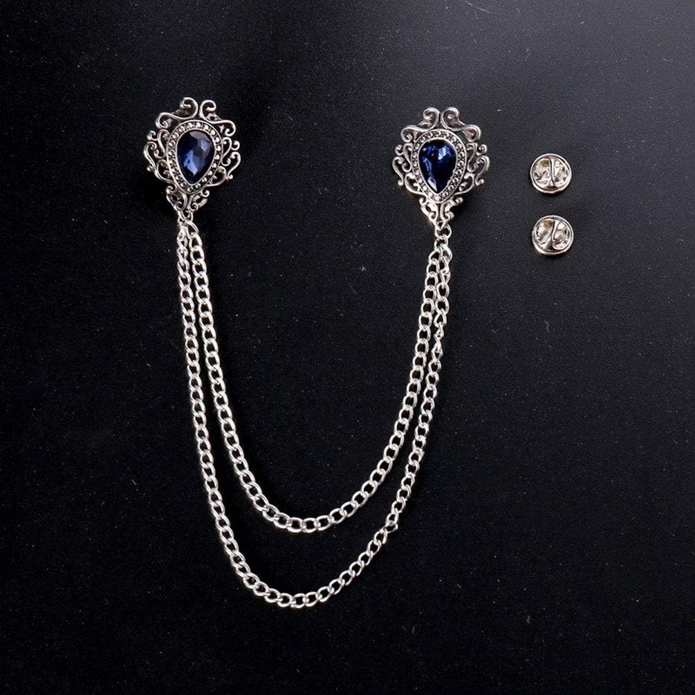 Brooches Pin for Men Shirts Collar Chain Brooch Pin Lapel Stick