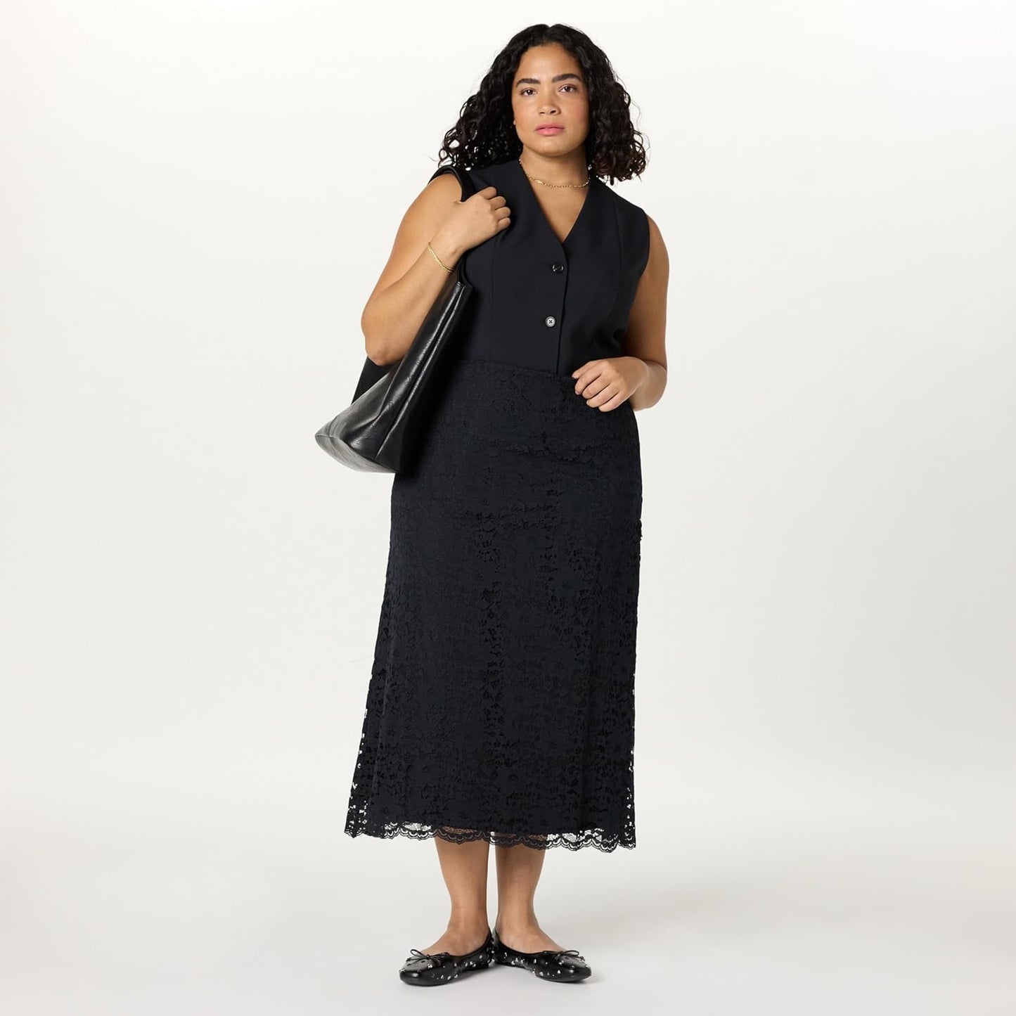 The Drop Women's Standard Elana Lace Midi Skirt