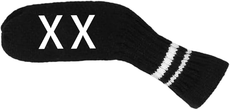 Scott Edward 1/7/10 Pcs Knitted Golf Club Head Covers for Irons Wedge Cuteness and Basically Socks Shape Washable Golf Club Head Protector on Classic Stripes Style,Double Sided Customization