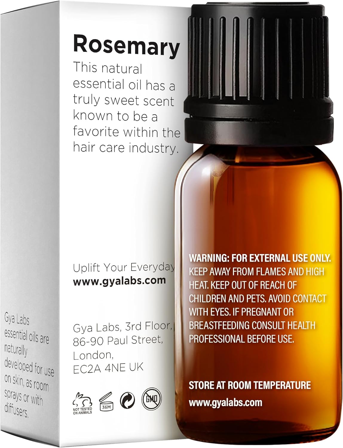 Gya Labs Rosemary Essential Oil for Hair - 0.34 Fl Oz - 100% Pure Natural Rosemary Oil for Diffuser, Skin, Scalp, Aromatherapy & Candle Making Scent