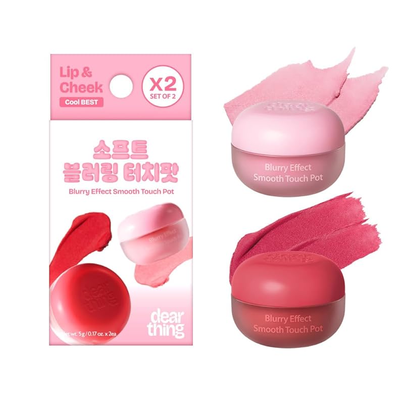 MILKTOUCH dearthing Blurry Effect Smooth Touch Pot - Lip and Blush, Soft Airy Matte Finish, Vivrant Color (02 Mute Memory, 0.16 Fl Oz)