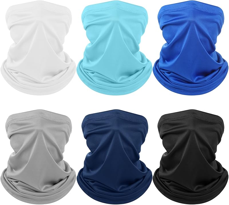Geyoga 6 Pieces Summer UV Protection Cooling Neck Gaiter Face Clothing Neck Gaiter Mask Scarf Sunscreen Breathable Bandana - TrendyLookz