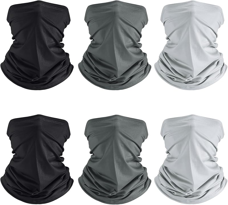 Geyoga 6 Pieces Summer UV Protection Cooling Neck Gaiter Face Clothing Neck Gaiter Mask Scarf Sunscreen Breathable Bandana - TrendyLookz