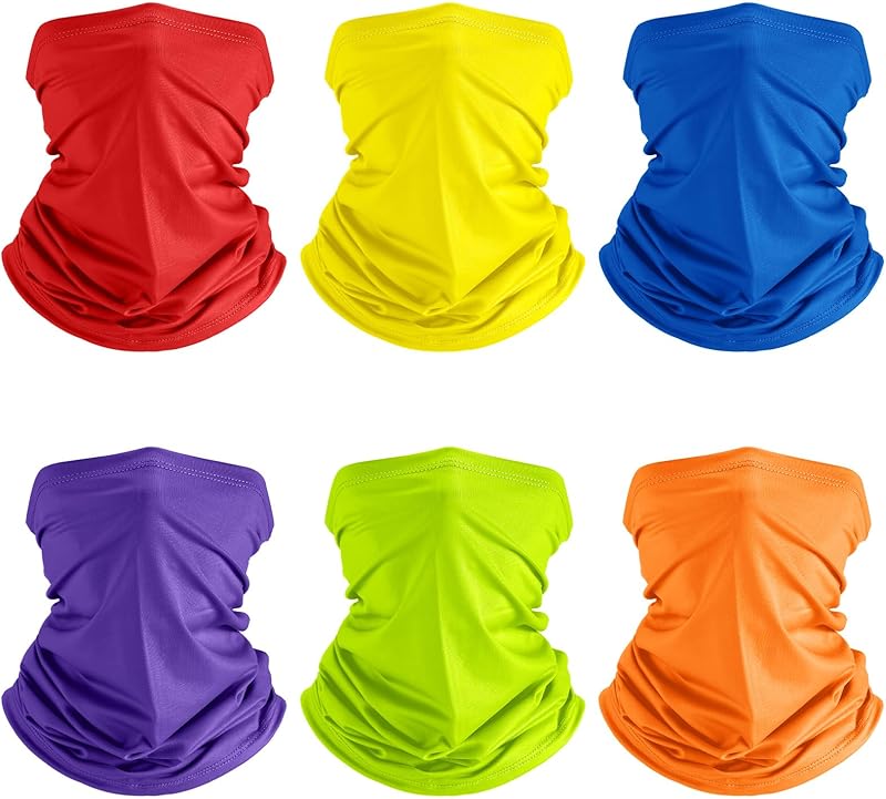 Geyoga 6 Pieces Summer UV Protection Cooling Neck Gaiter Face Clothing Neck Gaiter Mask Scarf Sunscreen Breathable Bandana - TrendyLookz