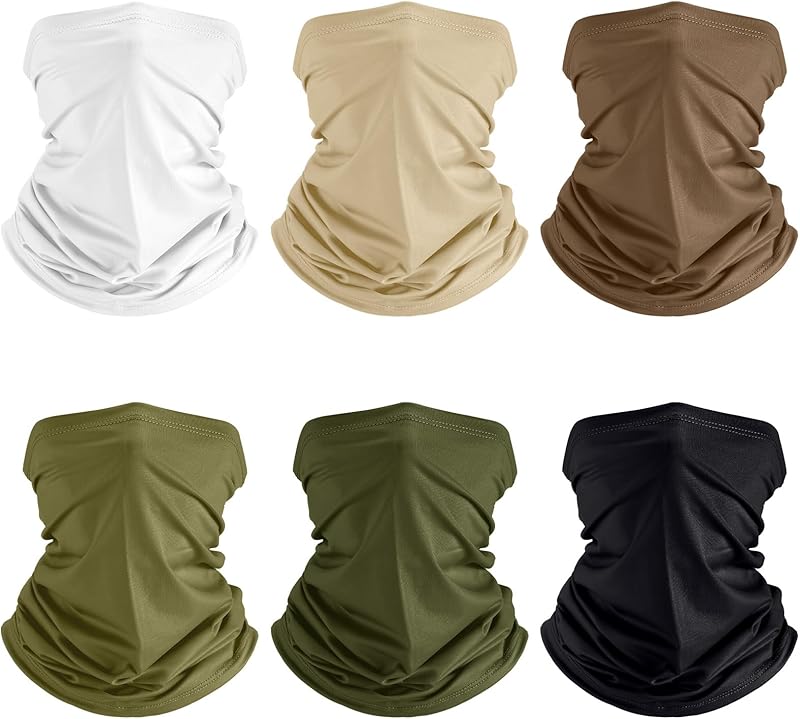 Geyoga 6 Pieces Summer UV Protection Cooling Neck Gaiter Face Clothing Neck Gaiter Mask Scarf Sunscreen Breathable Bandana - TrendyLookz