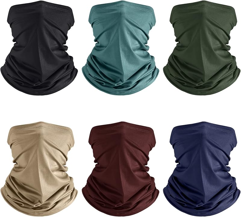 Geyoga 6 Pieces Summer UV Protection Cooling Neck Gaiter Face Clothing Neck Gaiter Mask Scarf Sunscreen Breathable Bandana - TrendyLookz
