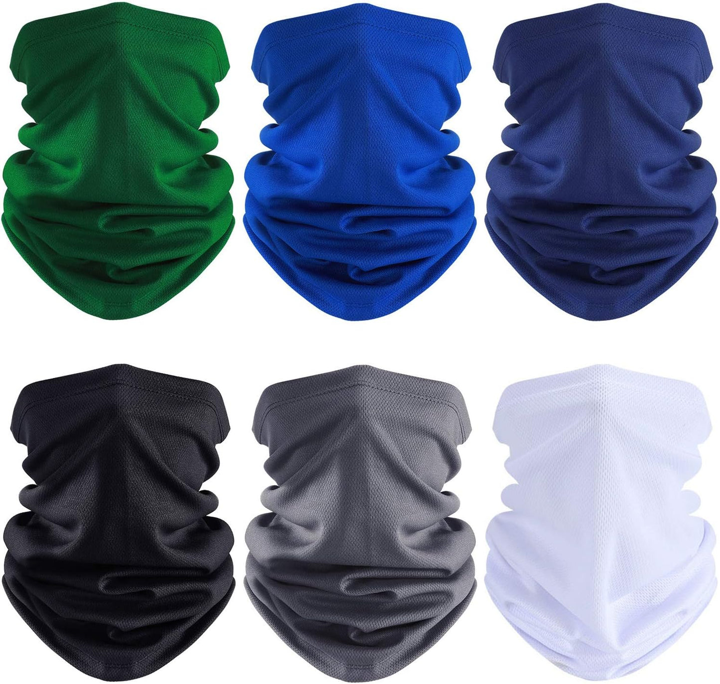 Geyoga 6 Pieces Summer UV Protection Cooling Neck Gaiter Face Clothing Neck Gaiter Mask Scarf Sunscreen Breathable Bandana - TrendyLookz