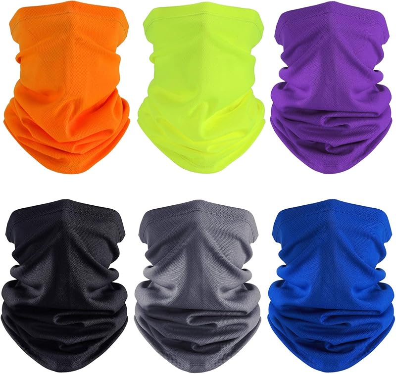 Geyoga 6 Pieces Summer UV Protection Cooling Neck Gaiter Face Clothing Neck Gaiter Mask Scarf Sunscreen Breathable Bandana - TrendyLookz