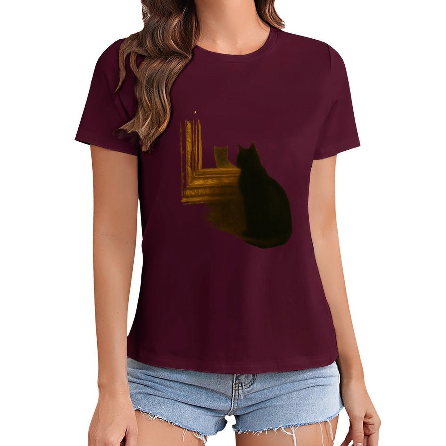 Gildan T-shirt Women Existence in Doubt Spring and Summer Round Neck Short - sleeved Tops Women's Casual Sports T-shirt - TrendyLookz