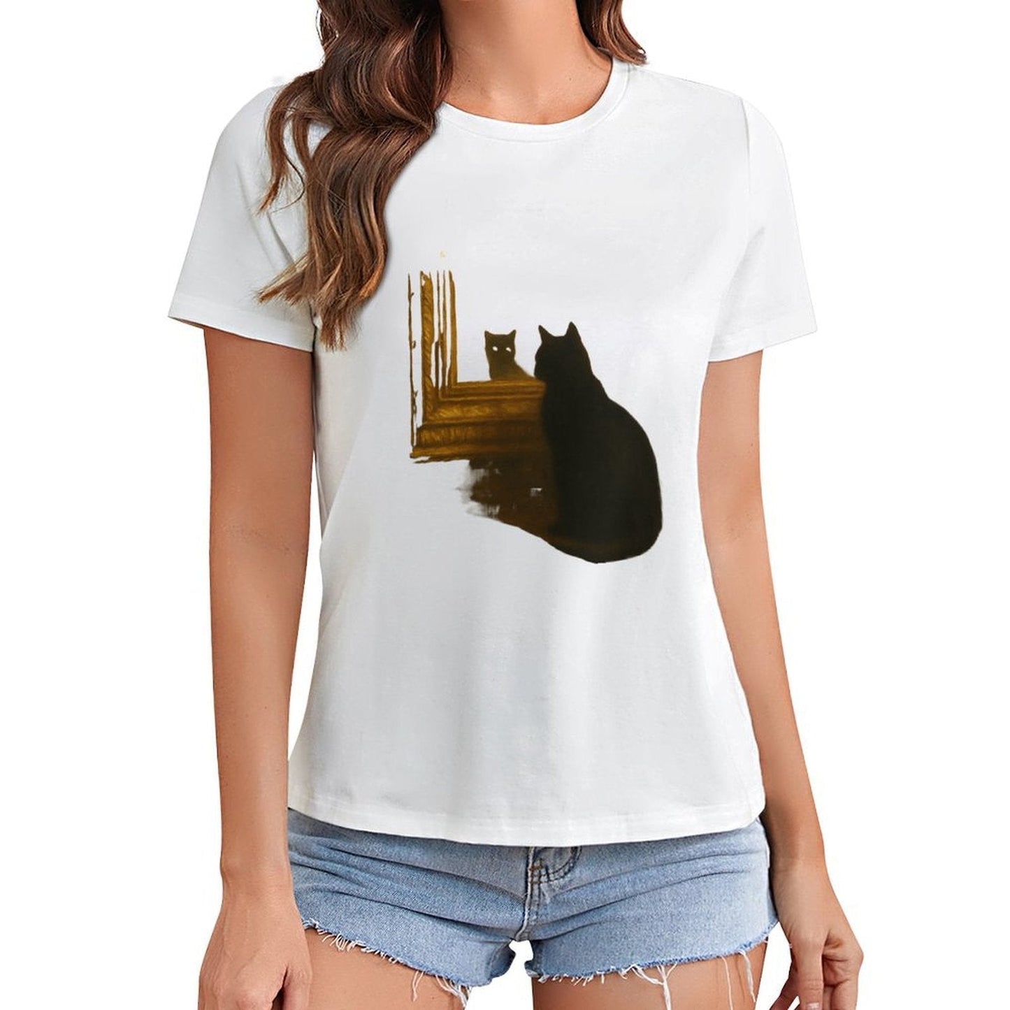 Gildan T-shirt Women Existence in Doubt Spring and Summer Round Neck Short - sleeved Tops Women's Casual Sports T-shirt - TrendyLookz