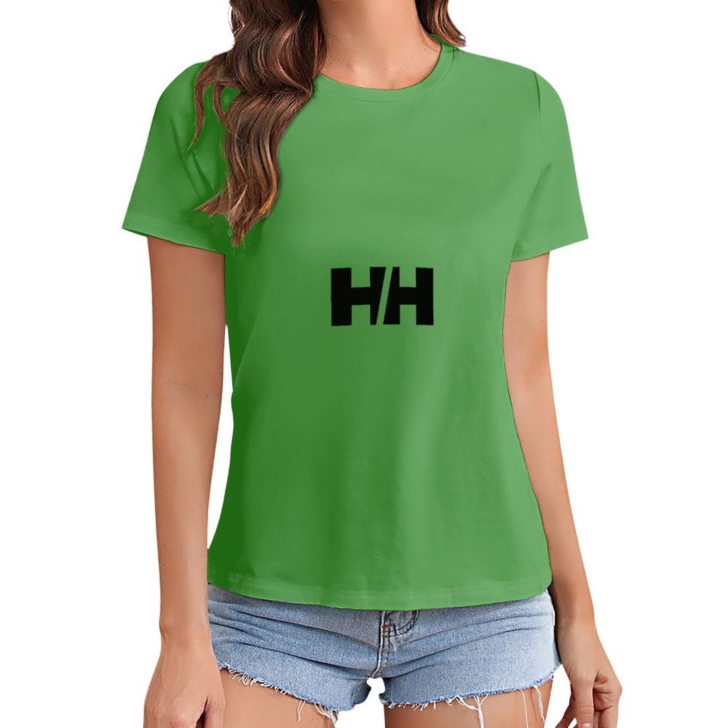 Gildan T-shirt Women Helly Hansen Brand Logo Spring and Summer Round Neck Short - sleeved Tops Women's Casual Sports T-shirt - TrendyLookz