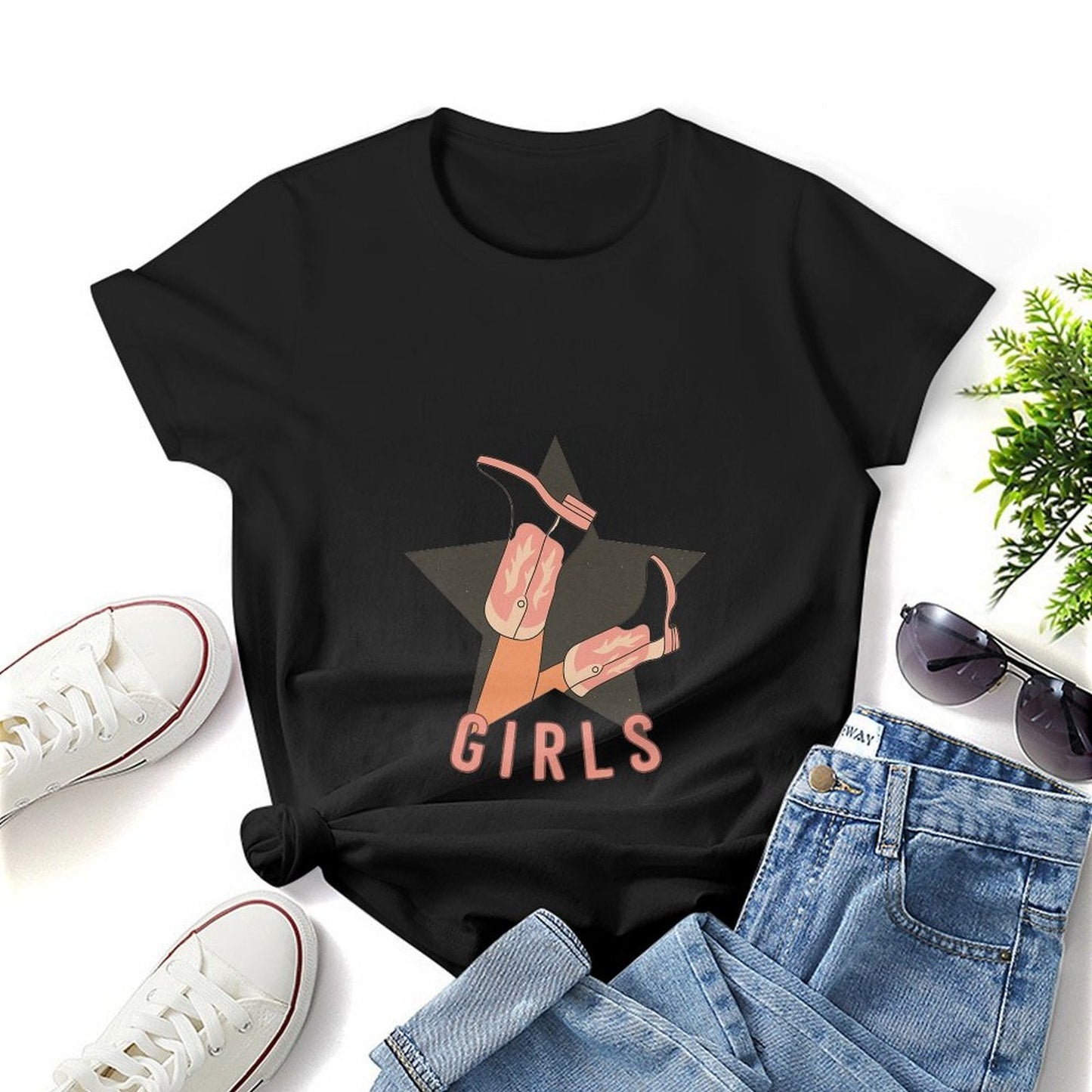 Gildan T-shirt Women Image - 0011 - U1 Spring and Summer Round Neck Short - sleeved Tops Women's Casual Sports T-shirt - TrendyLookz