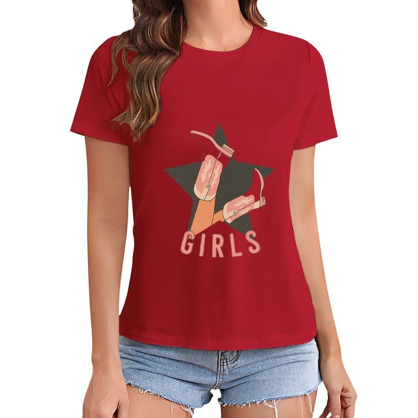Gildan T-shirt Women Image - 0011 - U1 Spring and Summer Round Neck Short - sleeved Tops Women's Casual Sports T-shirt - TrendyLookz