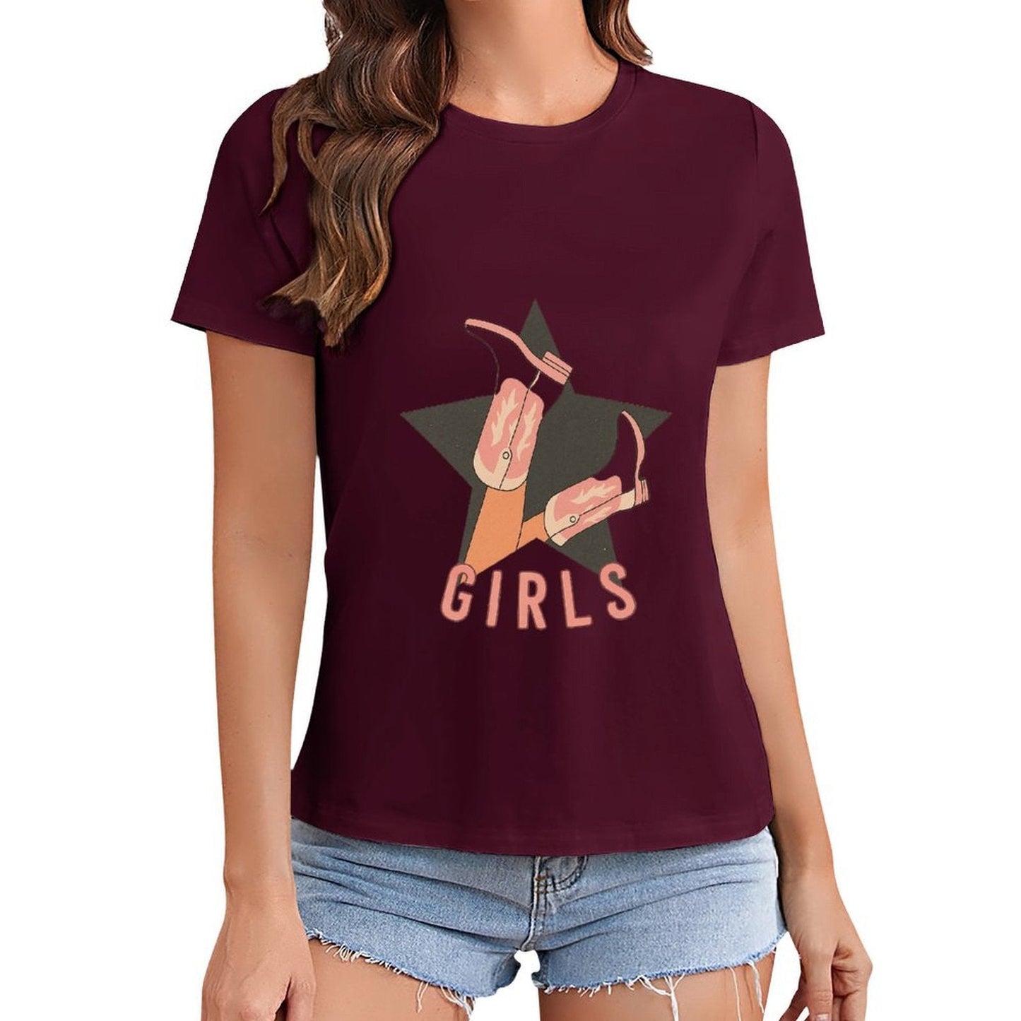 Gildan T-shirt Women Image - 0011 - U1 Spring and Summer Round Neck Short - sleeved Tops Women's Casual Sports T-shirt - TrendyLookz