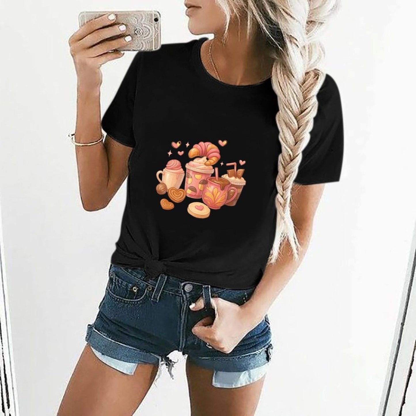 Gildan T-shirt Women Image - 0012 - U1 Spring and Summer Round Neck Short - sleeved Tops Women's Casual Sports T-shirt - TrendyLookz