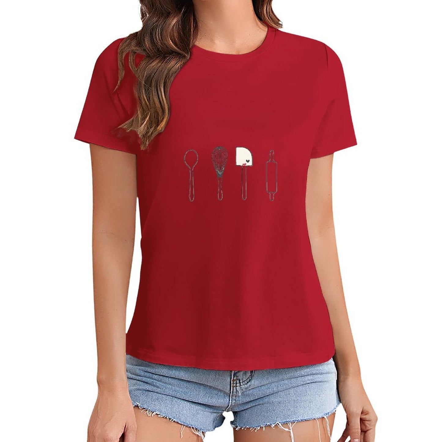 Gildan T-shirt Women Image - 0014 - U1 Spring and Summer Round Neck Short - sleeved Tops Women's Casual Sports T-shirt - TrendyLookz