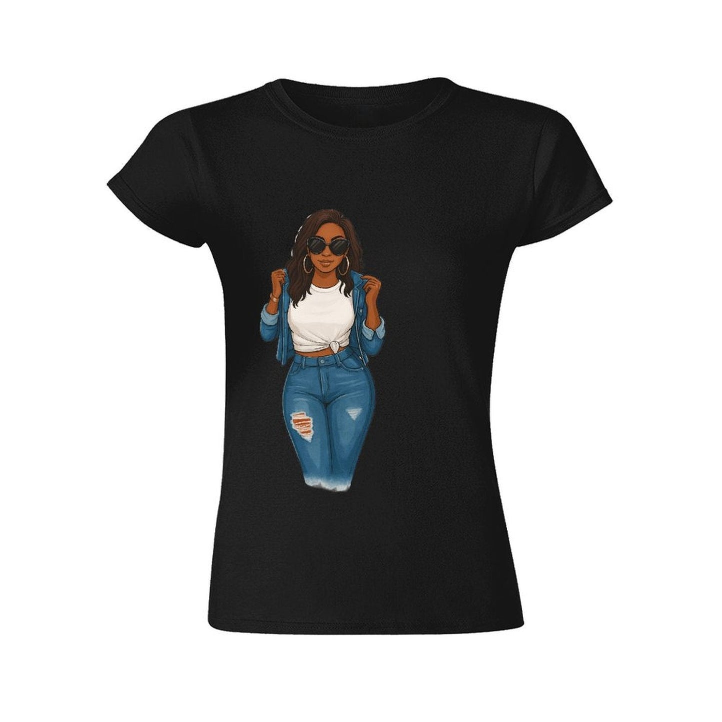 Gildan T-shirt Women Living My Best Life Spring and Summer Round Neck Short - sleeved Tops Women's Casual Sports T-shirt - TrendyLookz