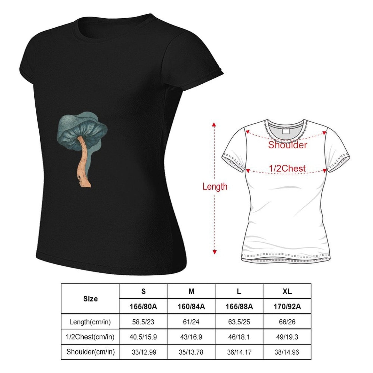 Gildan T-shirt Women Psychedelic Mushroom Art Spring and Summer Round Neck Short - sleeved Tops Women's Casual Sports T-shirt - TrendyLookz
