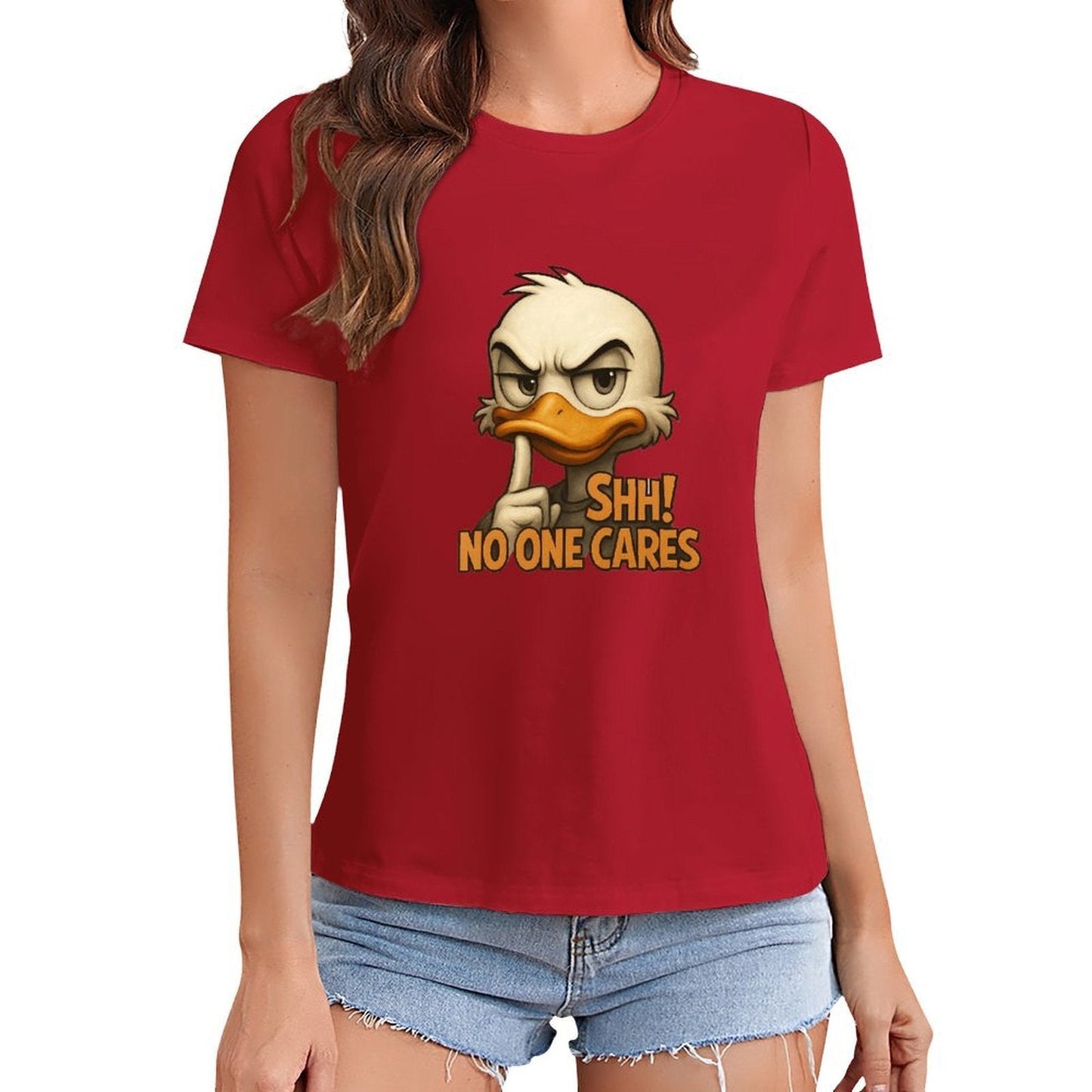 Gildan T-shirt Women Silent Duck Warning - U1 Spring and Summer Round Neck Short - sleeved Tops Women's Casual Sports T-shirt - TrendyLookz