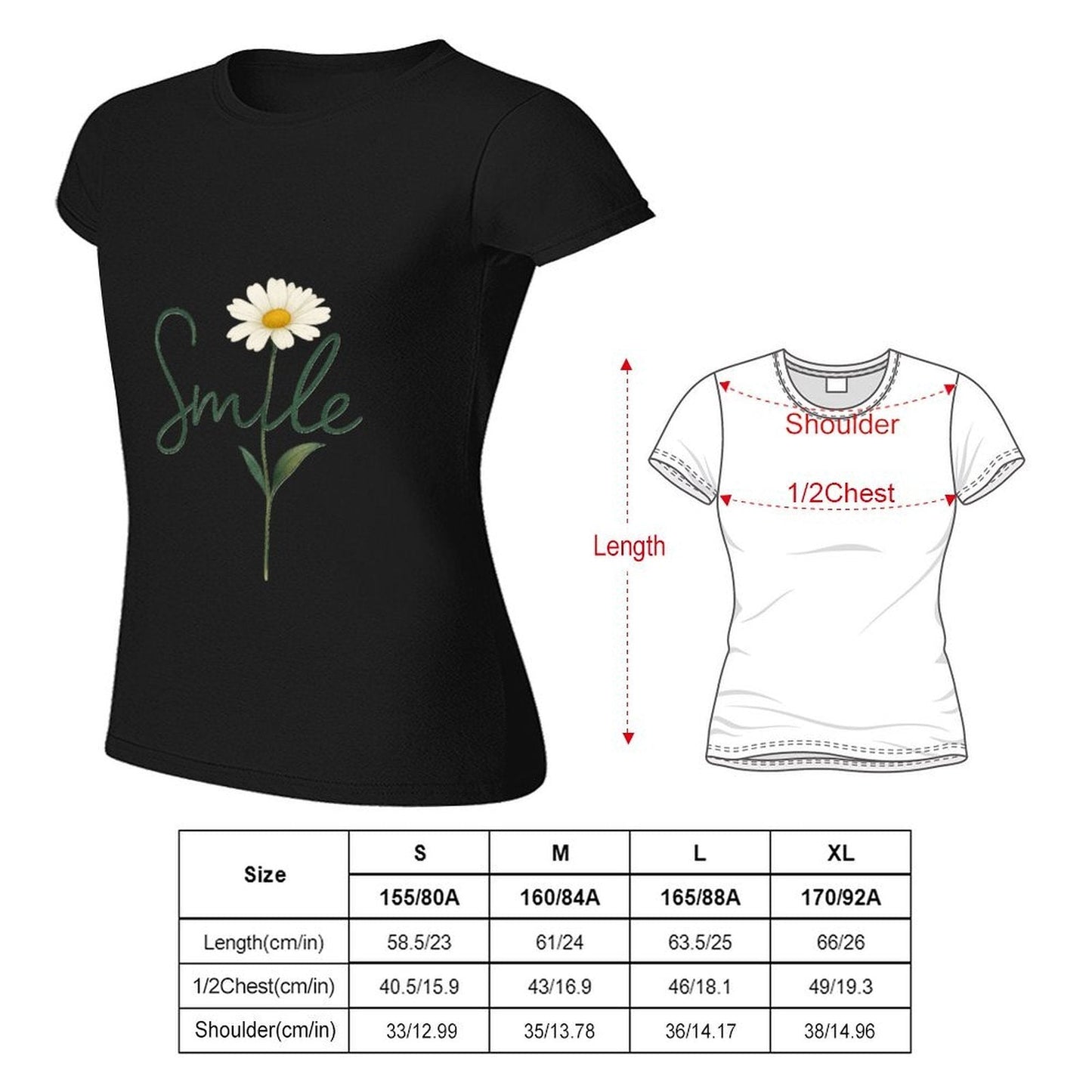 Gildan T-shirt Women Smile Blossom Inspiration - U1 Spring and Summer Round Neck Short - sleeved Tops Women's Casual Sports T-shirt - TrendyLookz