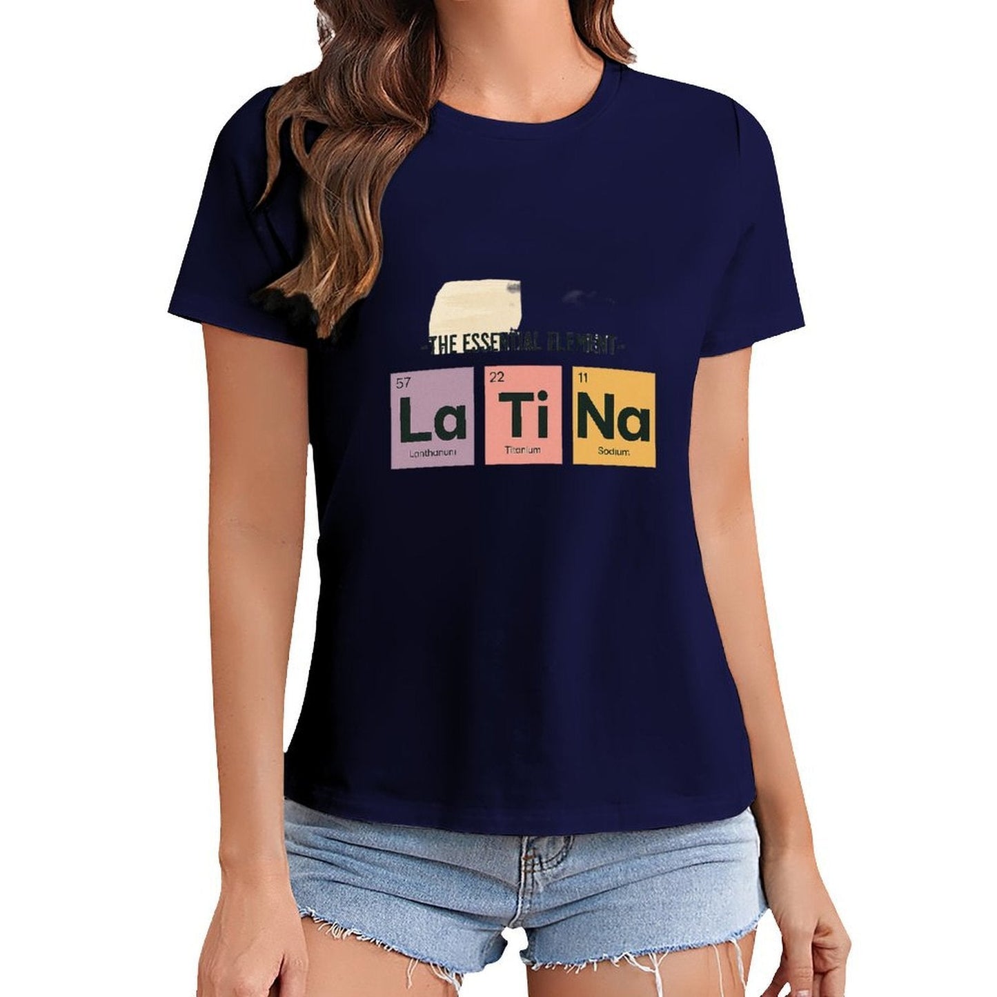 Gildan T-shirt Women The Essential Latina Elements Spring and Summer Round Neck Short - sleeved Tops Women's Casual Sports T-shirt - TrendyLookz