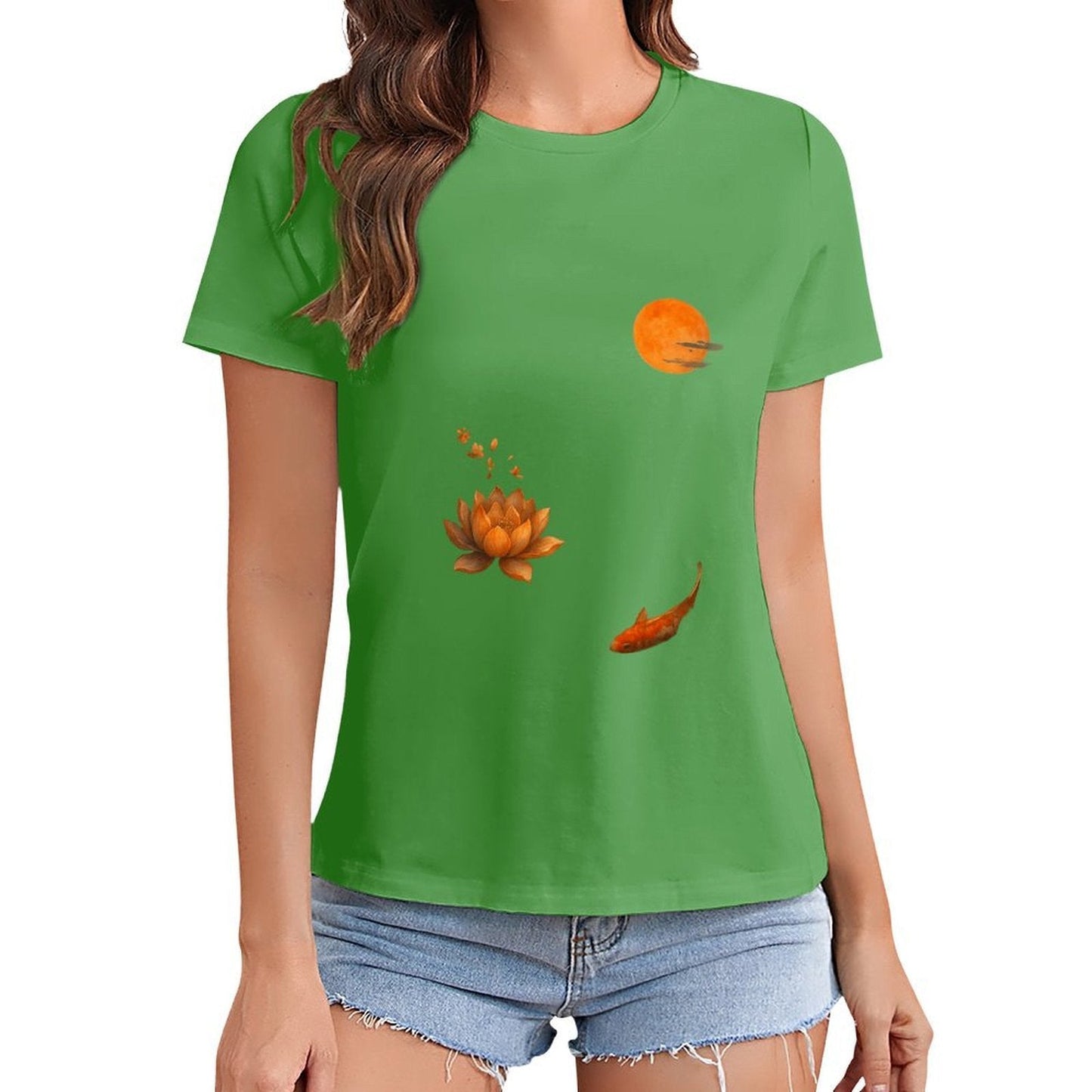 Gildan T-shirt Women Tranquil Autumn Evening Serenity - U1 Spring and Summer Round Neck Short - sleeved Tops Women's Casual Sports T-shirt - TrendyLookz