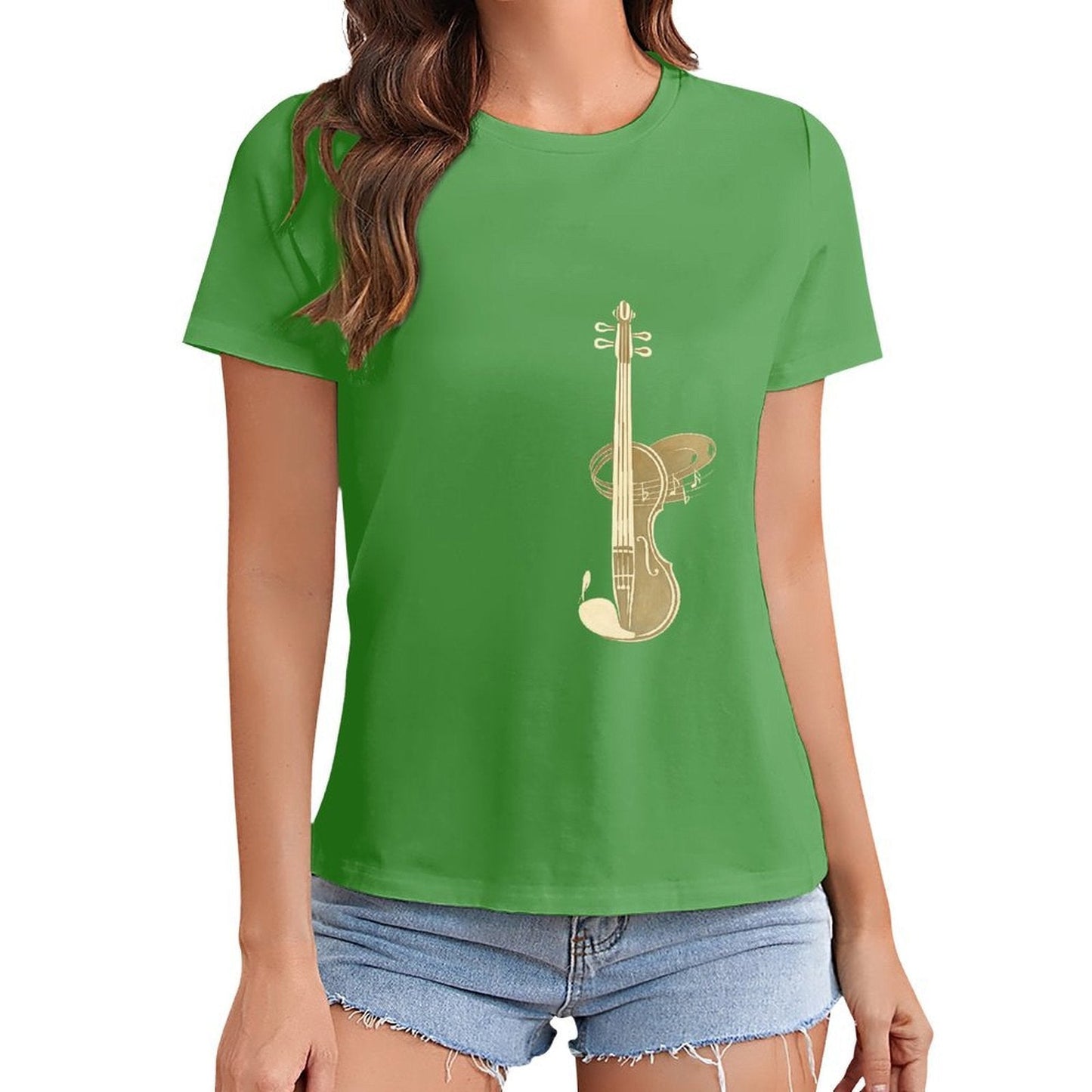 Gildan T-shirt Women Violin Is My Language - U1 Spring and Summer Round Neck Short - sleeved Tops Women's Casual Sports T-shirt - TrendyLookz