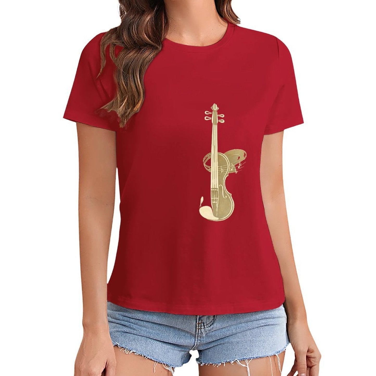 Gildan T-shirt Women Violin Is My Language - U1 Spring and Summer Round Neck Short - sleeved Tops Women's Casual Sports T-shirt - TrendyLookz