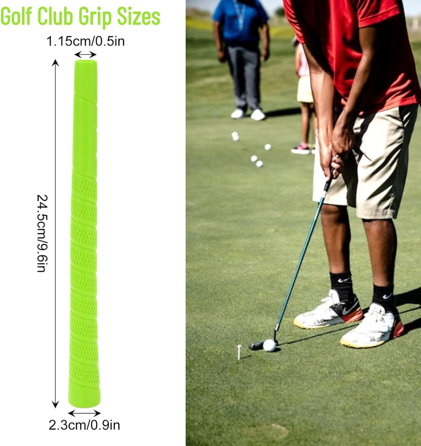 Golf Grip, Anti Slip Rubber Golf Putter Grip Breathable for Children Beginner Training(green) - TrendyLookz