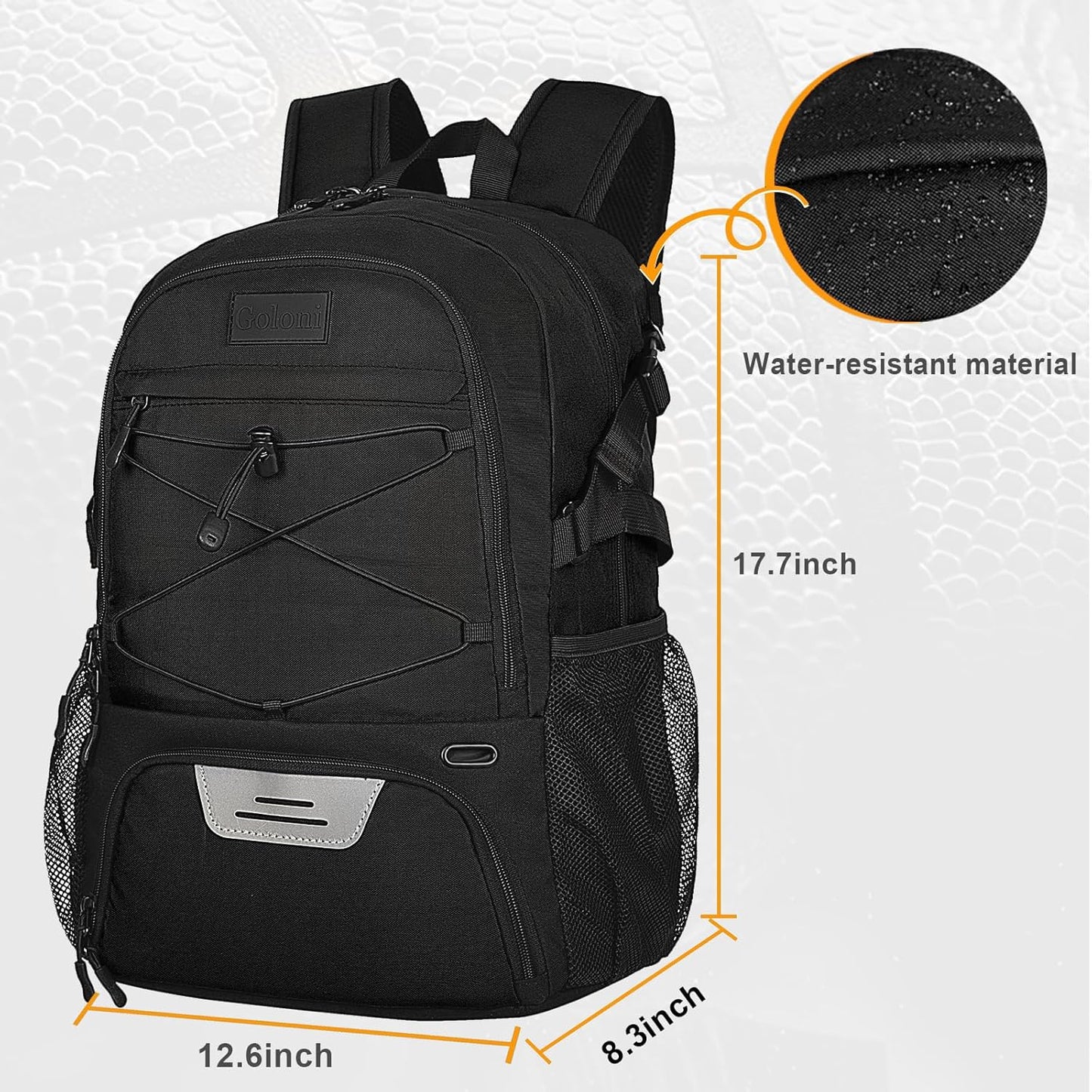 Goloni Soccer Backpack,Basketball Backpack with Ball Compartment & Shoe Compartment,Backpack for Basketball,Soccer - TrendyLookz