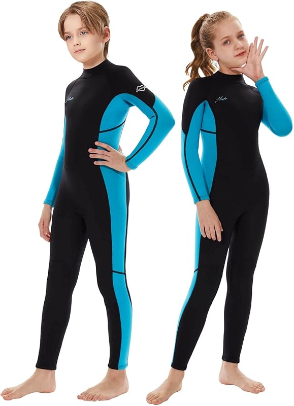 Hevto Kids Wetsuit for Boys Girls Toddler Youth 3/2mm Neoprene Full Wet Suits in Cold Water for Swimming Surfing Diving - TrendyLookz