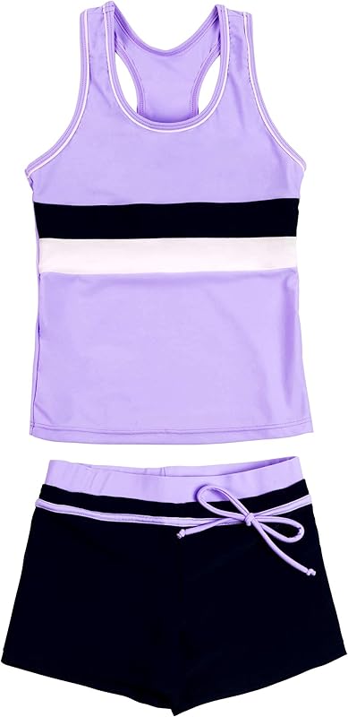 Little Girls' Summer Swimwear Two Piece Boyshort Tankini Kids Swimsuit - TrendyLookz