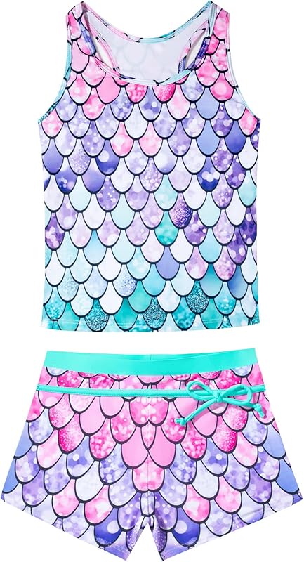 Little Girls' Summer Swimwear Two Piece Boyshort Tankini Kids Swimsuit - TrendyLookz