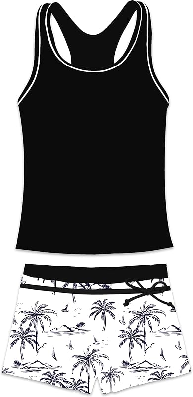 Little Girls' Summer Swimwear Two Piece Boyshort Tankini Kids Swimsuit - TrendyLookz