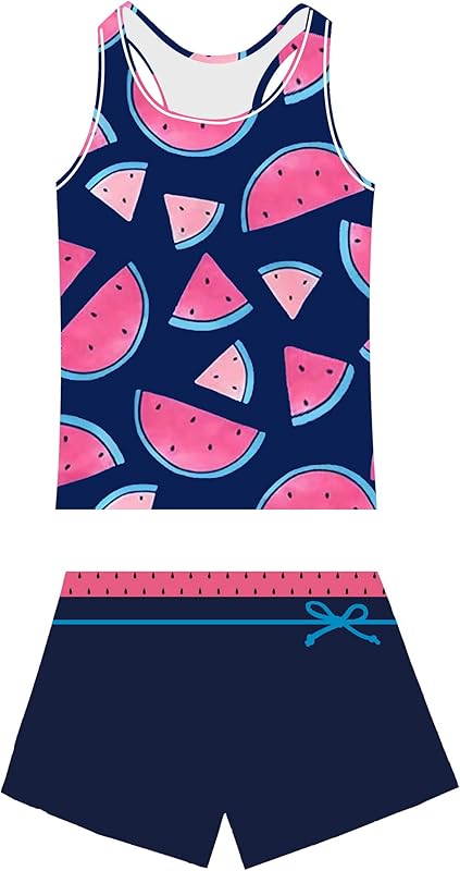 Little Girls' Summer Swimwear Two Piece Boyshort Tankini Kids Swimsuit - TrendyLookz