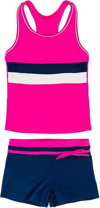 Little Girls' Summer Swimwear Two Piece Boyshort Tankini Kids Swimsuit - TrendyLookz
