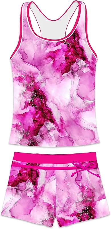 Little Girls' Summer Swimwear Two Piece Boyshort Tankini Kids Swimsuit - TrendyLookz
