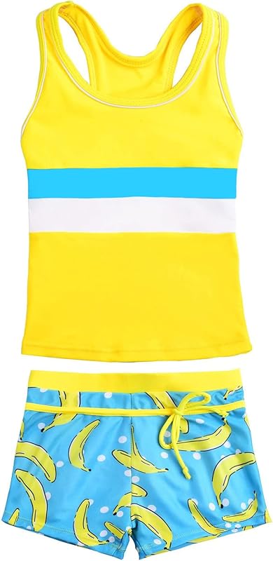 Little Girls' Summer Swimwear Two Piece Boyshort Tankini Kids Swimsuit - TrendyLookz