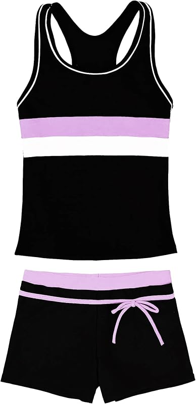 Little Girls' Summer Swimwear Two Piece Boyshort Tankini Kids Swimsuit - TrendyLookz