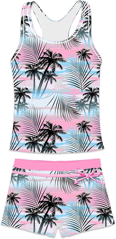 Little Girls' Summer Swimwear Two Piece Boyshort Tankini Kids Swimsuit - TrendyLookz