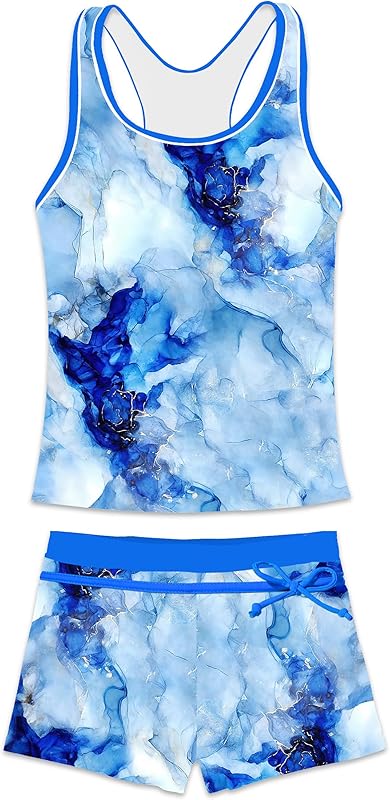 Little Girls' Summer Swimwear Two Piece Boyshort Tankini Kids Swimsuit - TrendyLookz