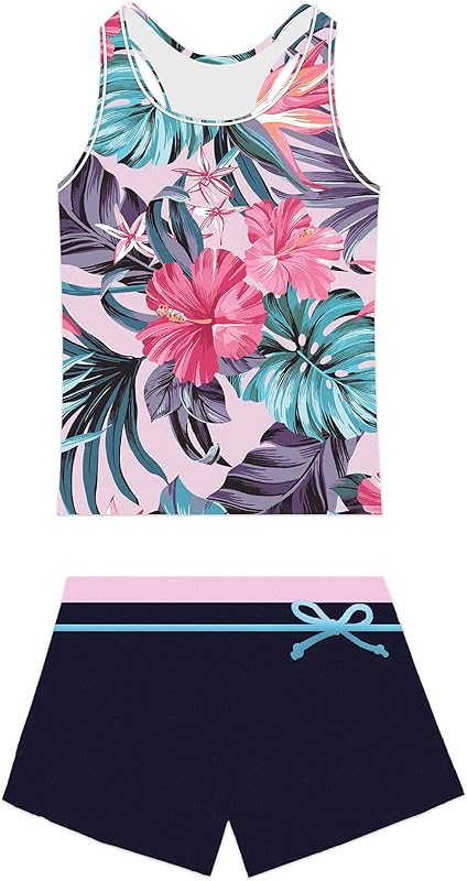 Little Girls' Summer Swimwear Two Piece Boyshort Tankini Kids Swimsuit - TrendyLookz