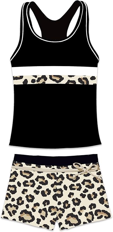 Little Girls' Summer Swimwear Two Piece Boyshort Tankini Kids Swimsuit - TrendyLookz