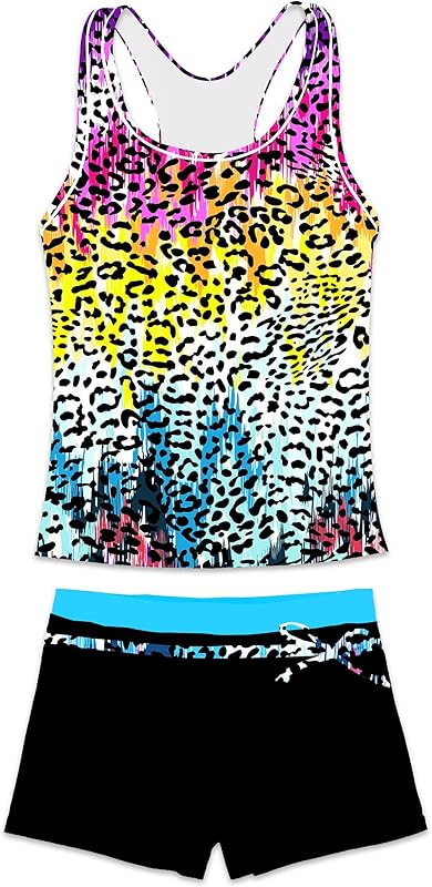 Little Girls' Summer Swimwear Two Piece Boyshort Tankini Kids Swimsuit - TrendyLookz