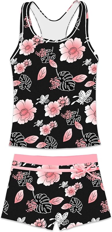 Little Girls' Summer Swimwear Two Piece Boyshort Tankini Kids Swimsuit - TrendyLookz