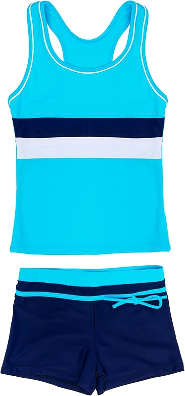 Little Girls' Summer Swimwear Two Piece Boyshort Tankini Kids Swimsuit - TrendyLookz